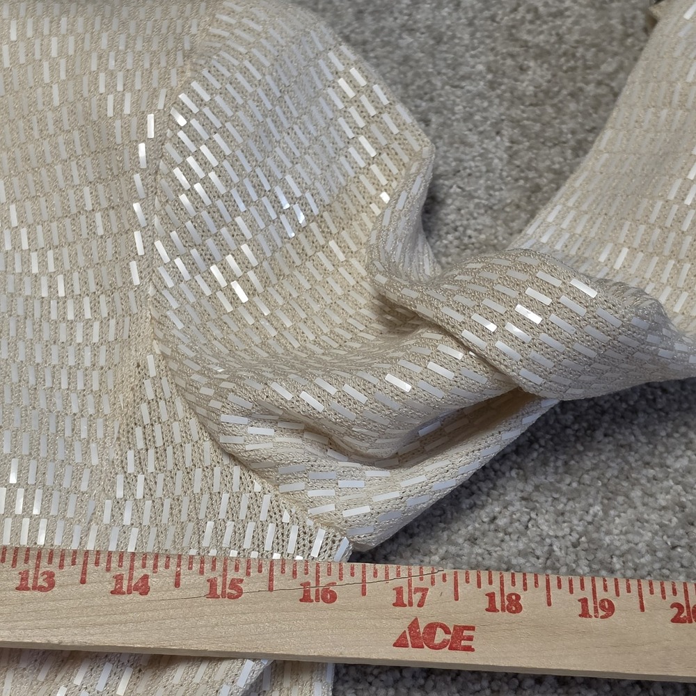 St John Marie Gray Size 2 Skirt Suit Ivory Sequin Knit Rhinestone Button 2PC - Picture 13 of 15